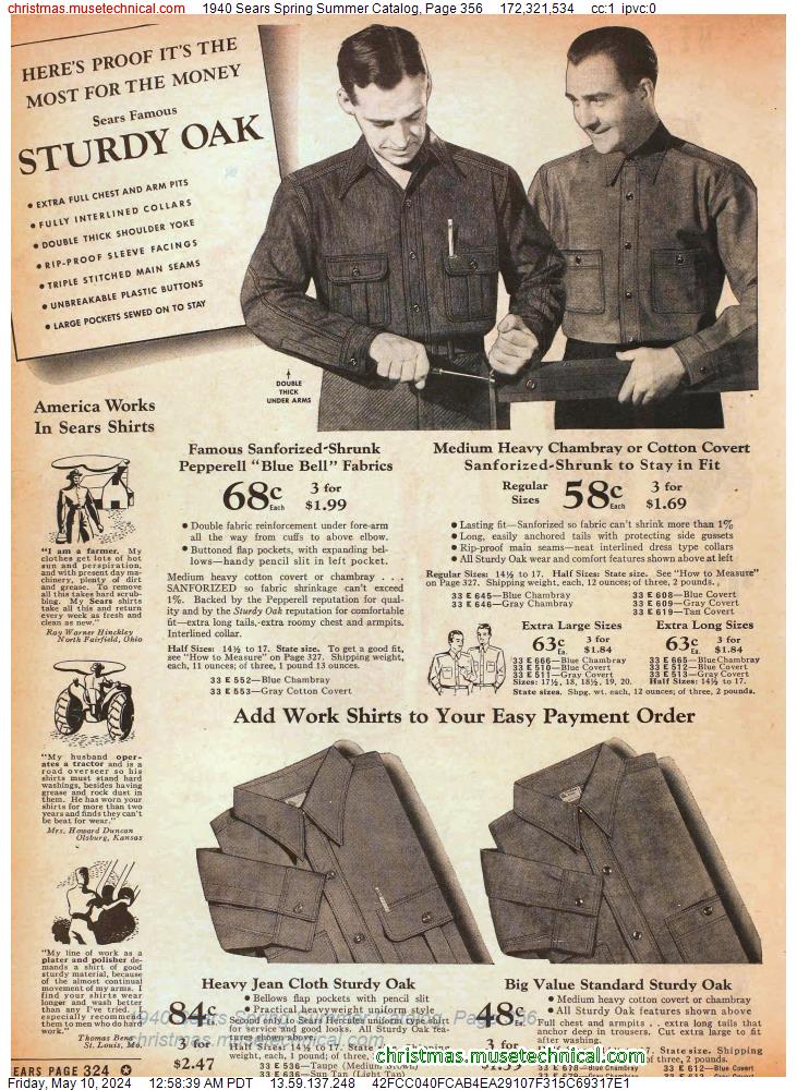 1940 Sears Spring Summer Catalog, Page 356
