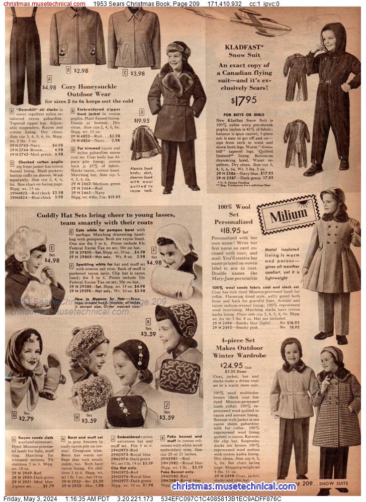 1953 Sears Christmas Book, Page 209