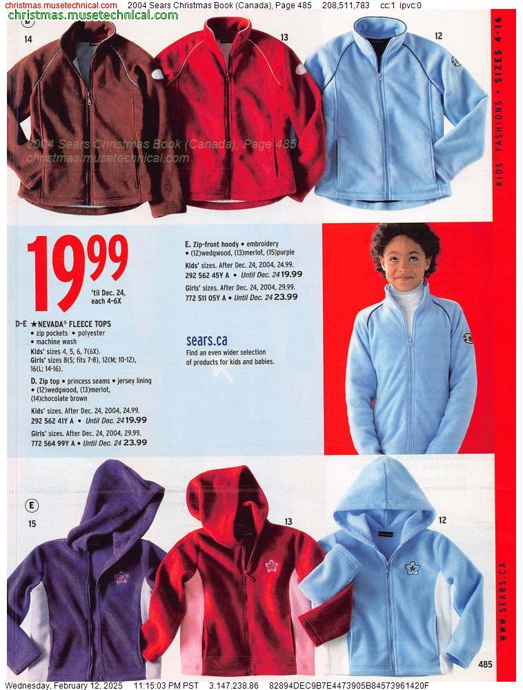 2004 Sears Christmas Book (Canada), Page 485