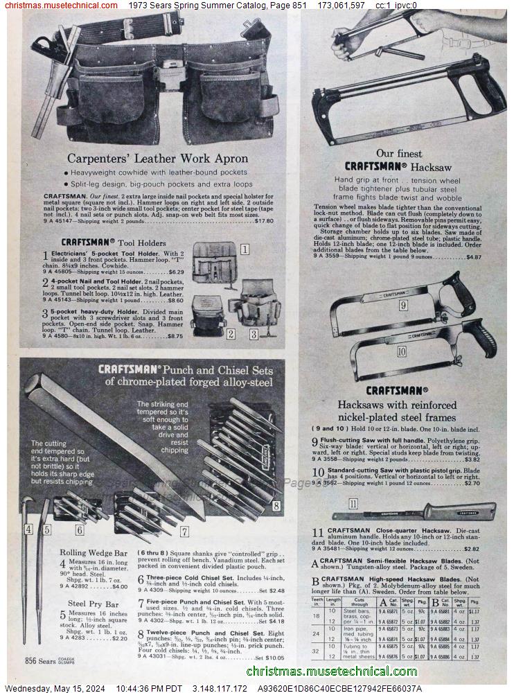 1973 Sears Spring Summer Catalog, Page 851