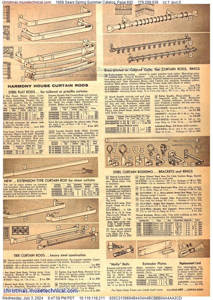 1956 Sears Spring Summer Catalog, Page 692