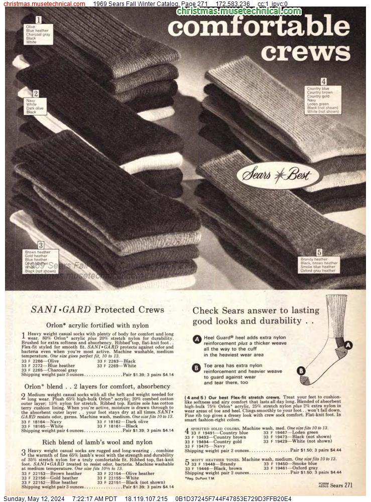1969 Sears Fall Winter Catalog, Page 271