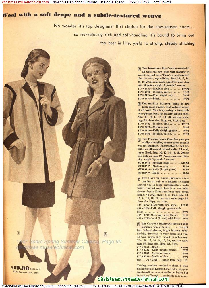 1947 Sears Spring Summer Catalog, Page 95