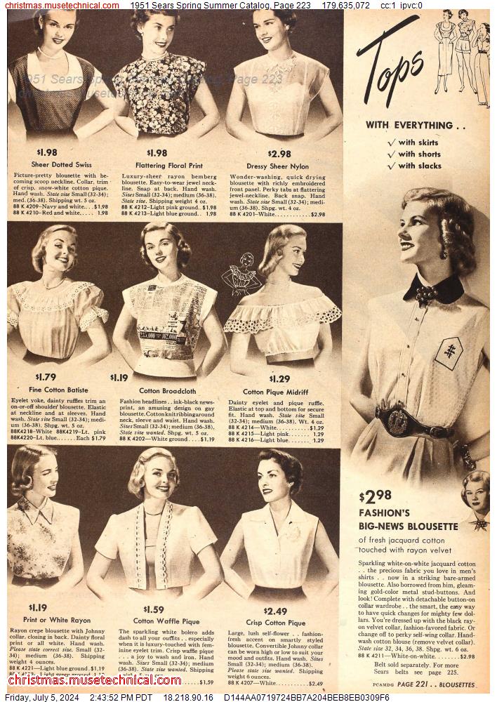 1951 Sears Spring Summer Catalog, Page 223