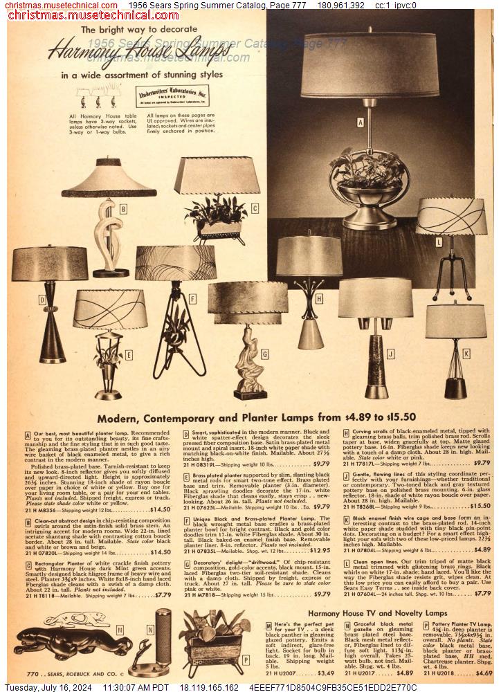 1956 Sears Spring Summer Catalog, Page 777