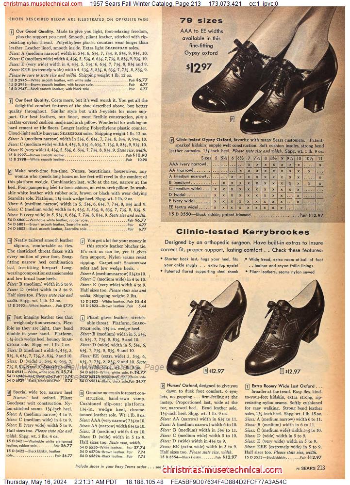 1957 Sears Fall Winter Catalog, Page 213