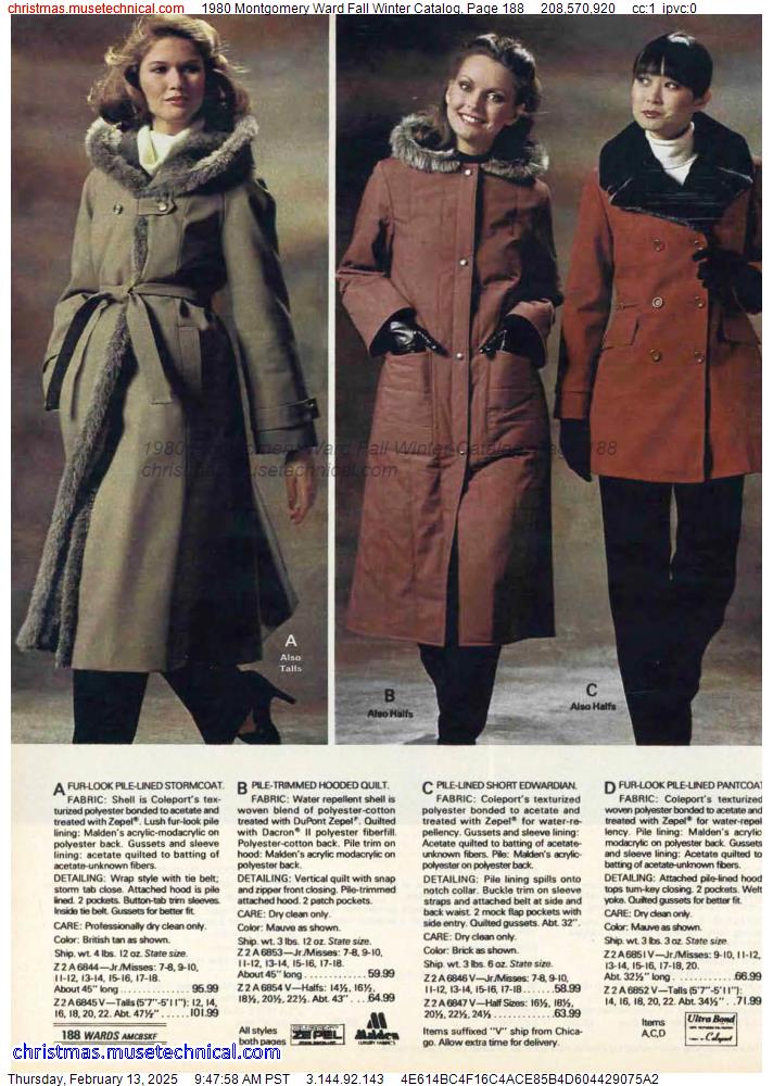 1980 Montgomery Ward Fall Winter Catalog, Page 188