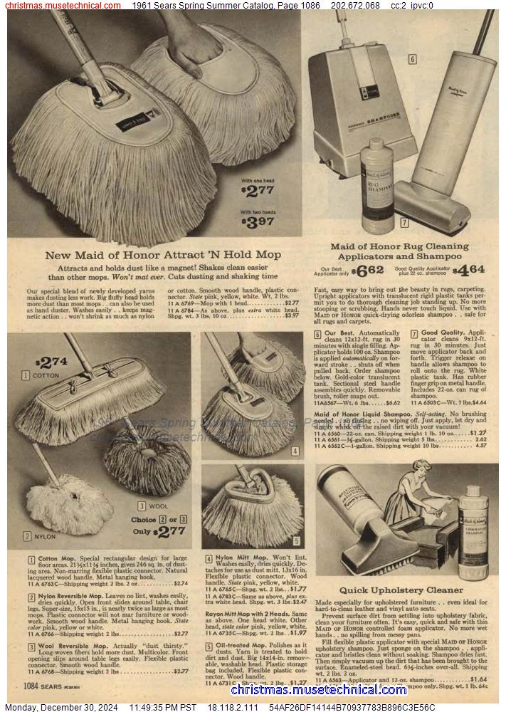 1961 Sears Spring Summer Catalog, Page 1086