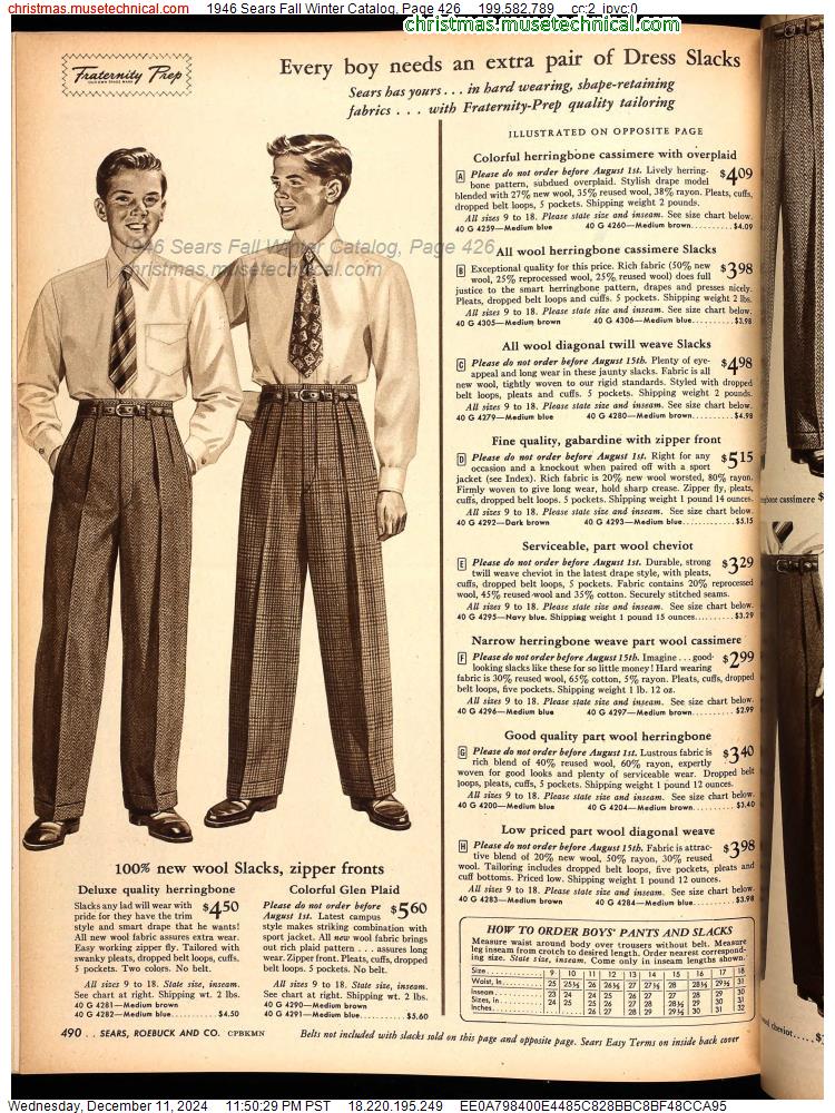 1946 Sears Fall Winter Catalog, Page 426