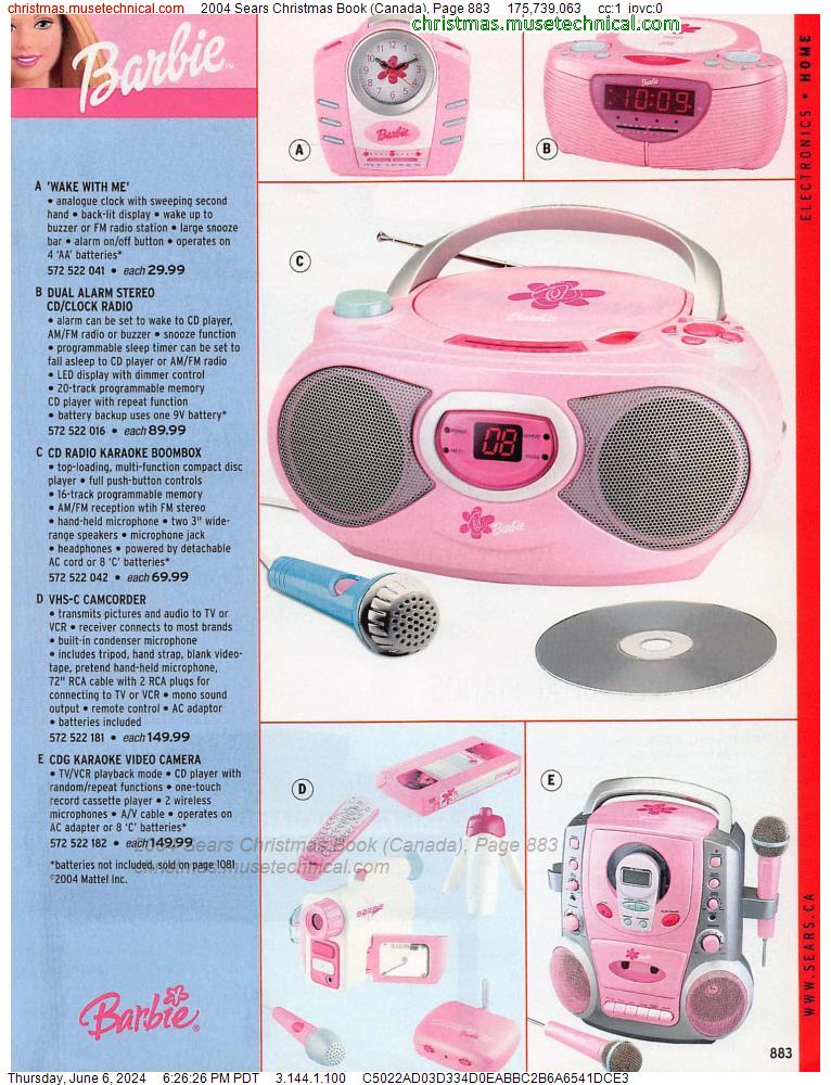 2004 Sears Christmas Book (Canada), Page 883