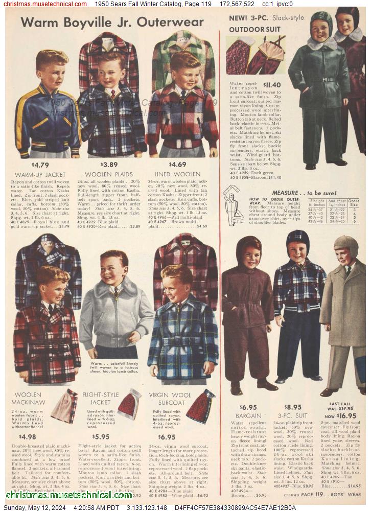 1950 Sears Fall Winter Catalog, Page 119
