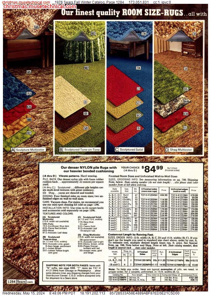 1976 Sears Fall Winter Catalog, Page 1284