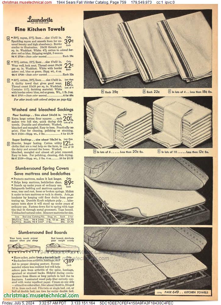 1944 Sears Fall Winter Catalog, Page 759