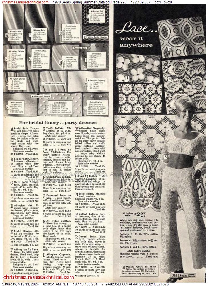 1970 Sears Spring Summer Catalog, Page 298