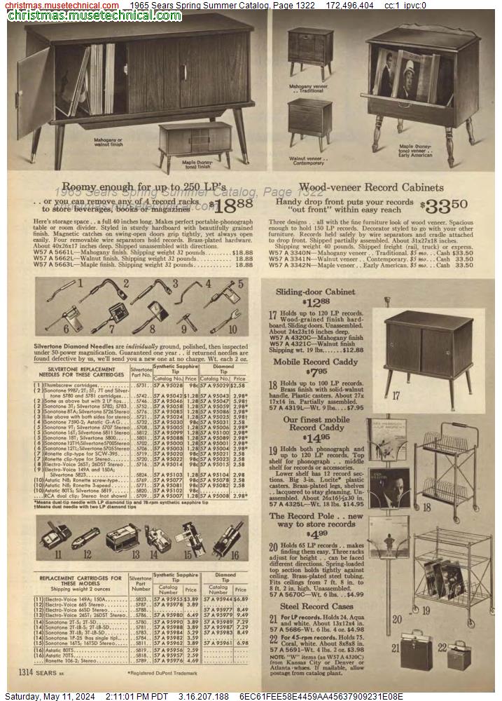 1965 Sears Spring Summer Catalog, Page 1322