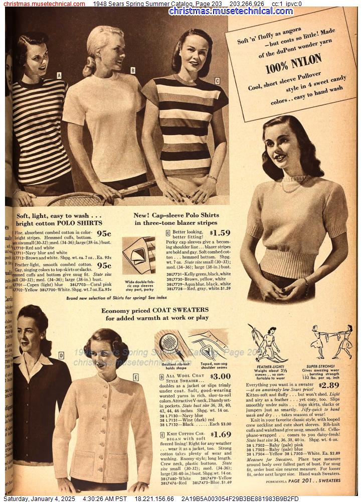 1948 Sears Spring Summer Catalog, Page 203