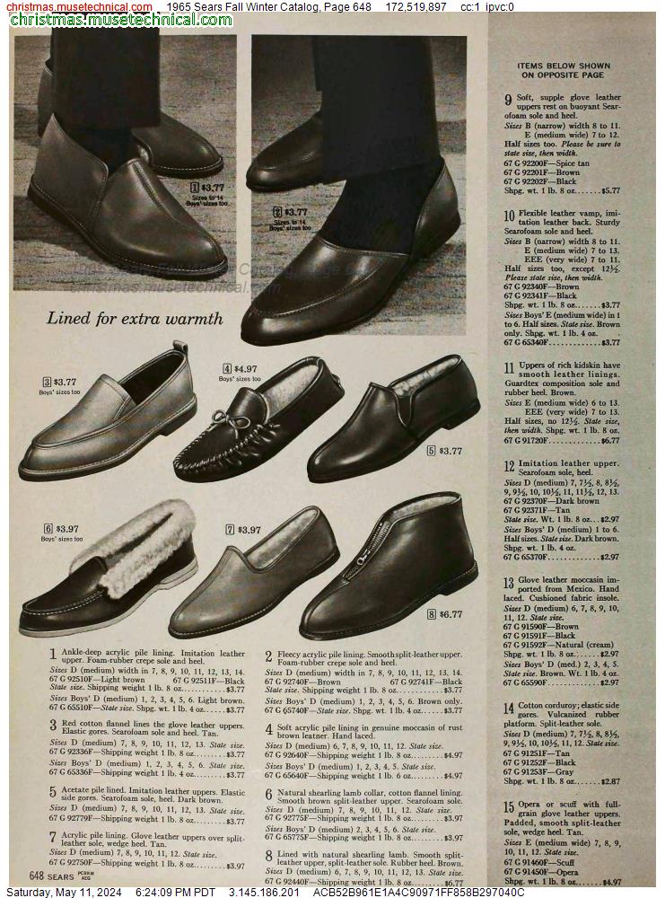 1965 Sears Fall Winter Catalog, Page 648