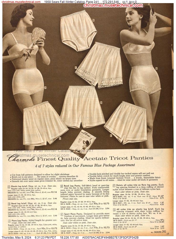 1958 Sears Fall Winter Catalog, Page 241