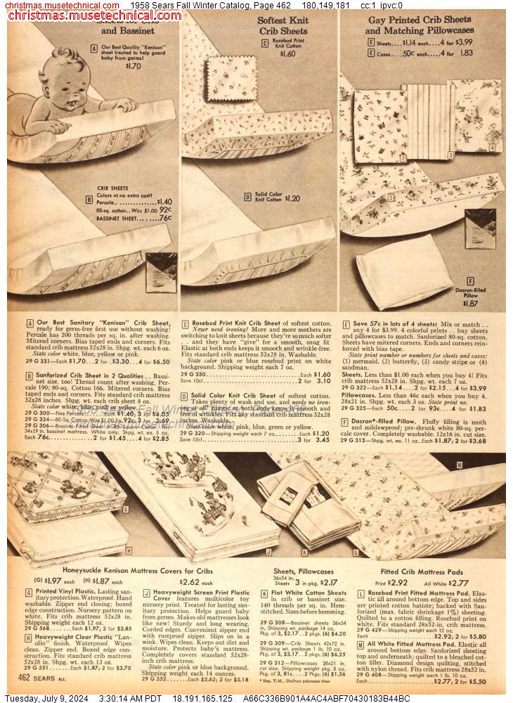 1958 Sears Fall Winter Catalog, Page 462