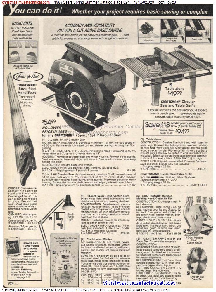 1983 Sears Spring Summer Catalog, Page 824
