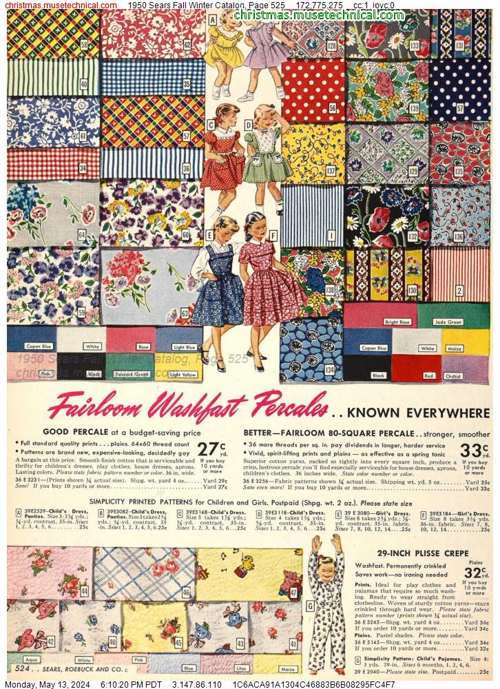 1950 Sears Fall Winter Catalog, Page 525