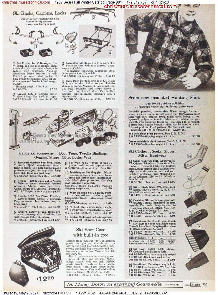 1967 Sears Fall Winter Catalog, Page 801
