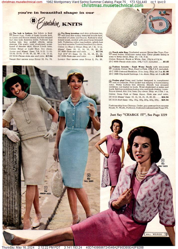 1962 Montgomery Ward Spring Summer Catalog, Page 75