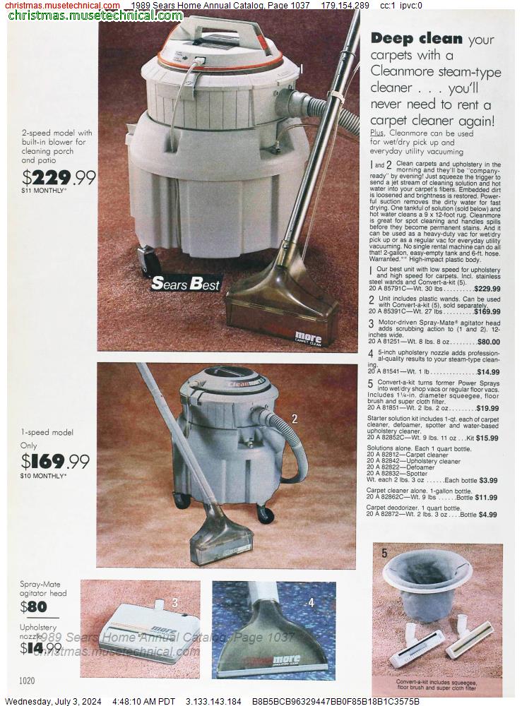 1989 Sears Home Annual Catalog, Page 1037