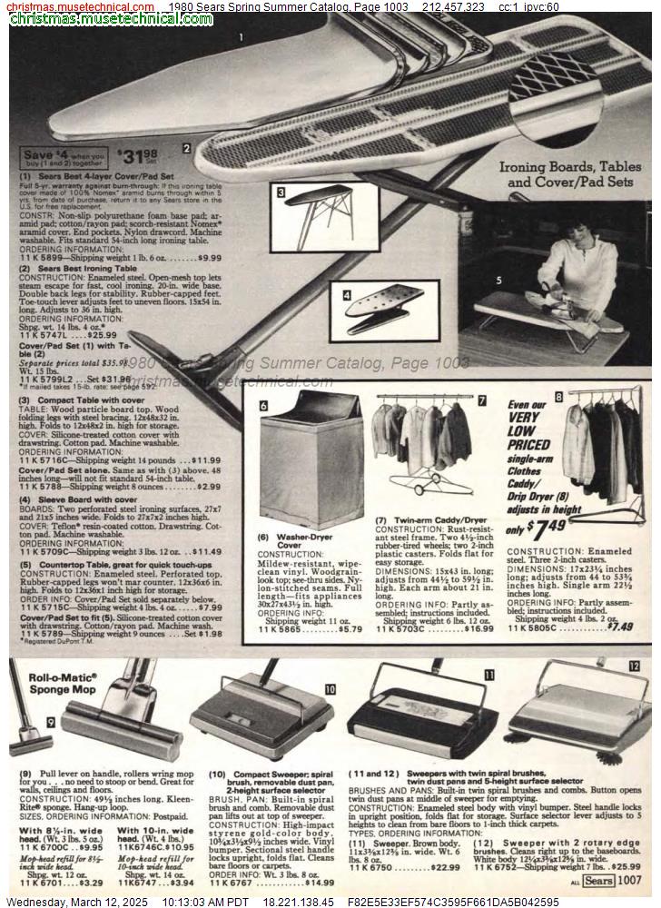 1980 Sears Spring Summer Catalog, Page 1003