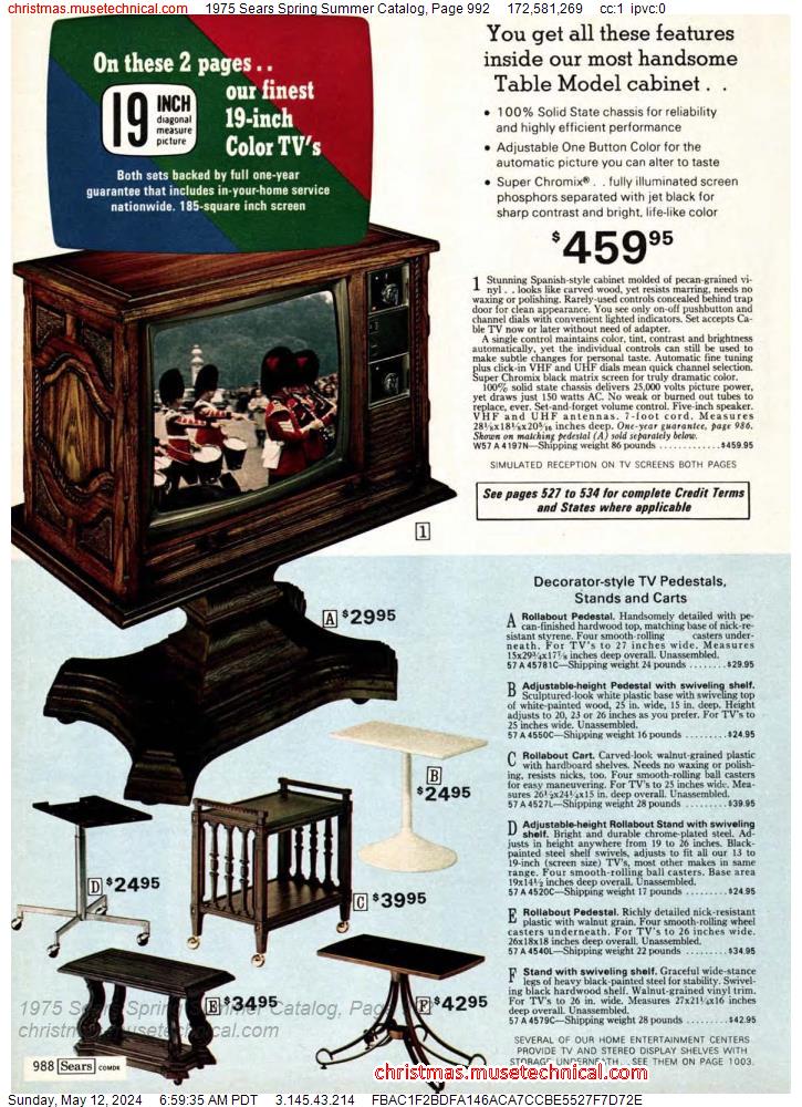 1975 Sears Spring Summer Catalog, Page 992