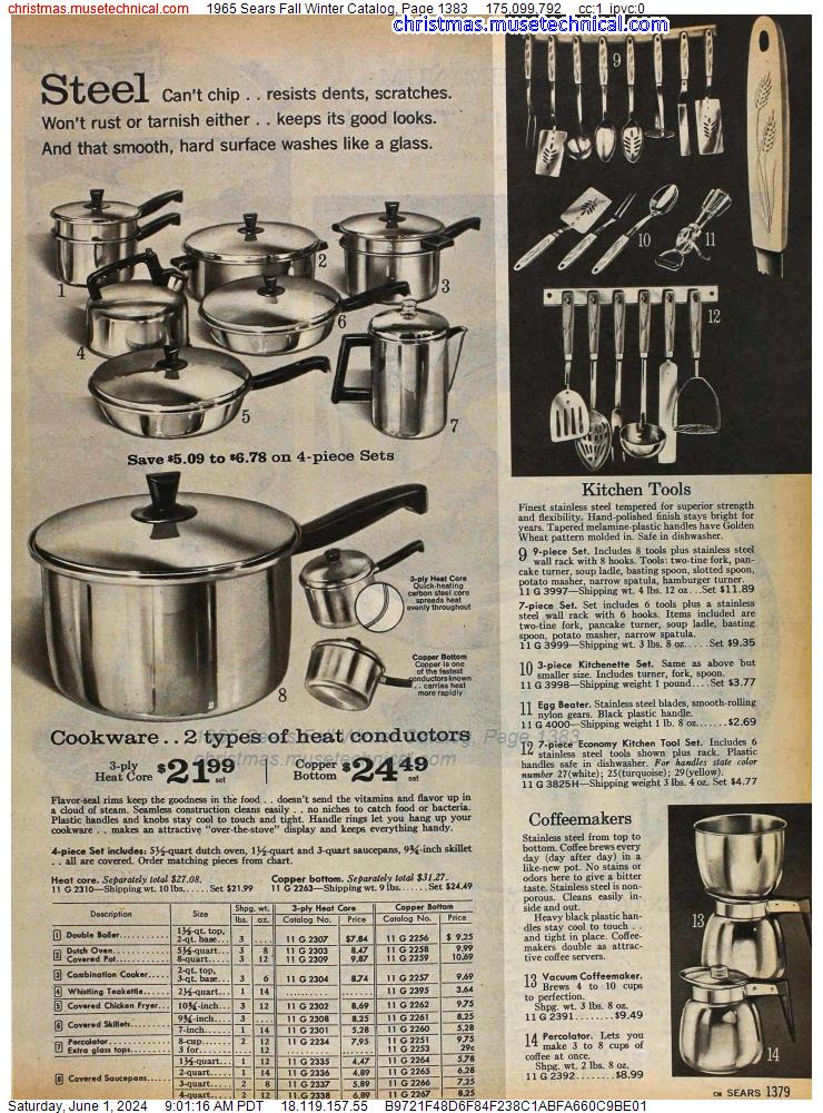 1965 Sears Fall Winter Catalog, Page 1383