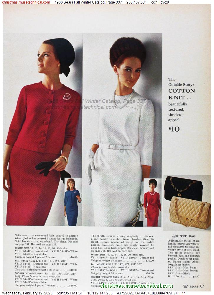 1966 Sears Fall Winter Catalog, Page 337