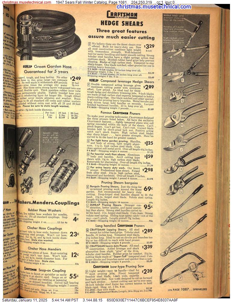 1947 Sears Fall Winter Catalog, Page 1081