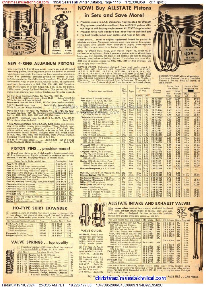 1950 Sears Fall Winter Catalog, Page 1116