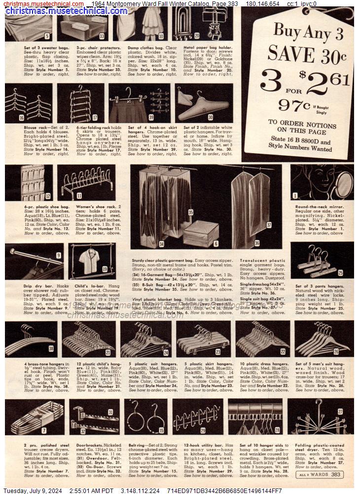 1964 Montgomery Ward Fall Winter Catalog, Page 383