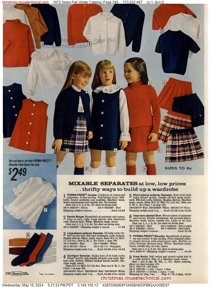 1972 Sears Fall Winter Catalog, Page 290