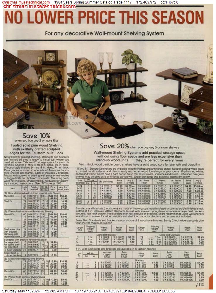 1984 Sears Spring Summer Catalog, Page 1117