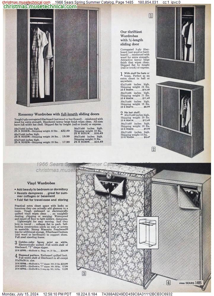 1966 Sears Spring Summer Catalog, Page 1485