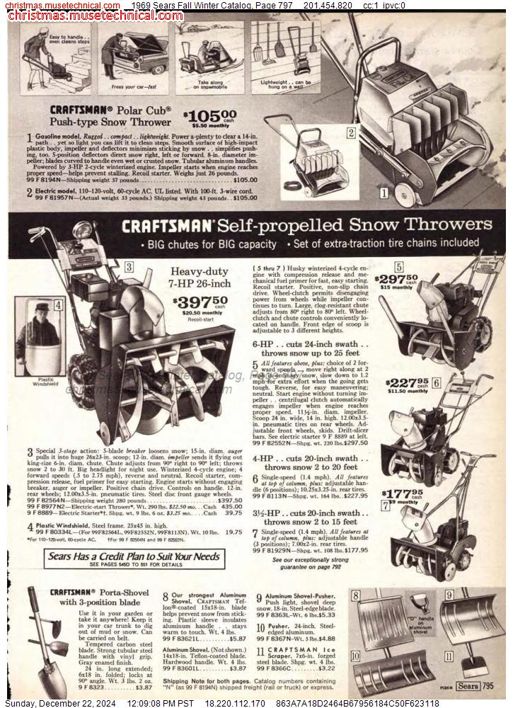 1969 Sears Fall Winter Catalog, Page 797