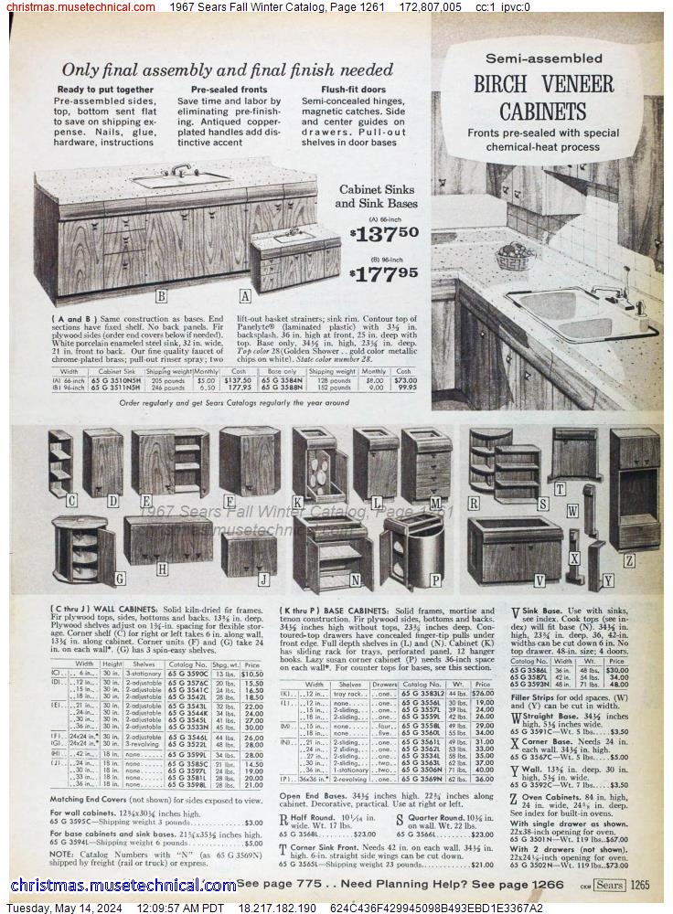 1967 Sears Fall Winter Catalog, Page 1261