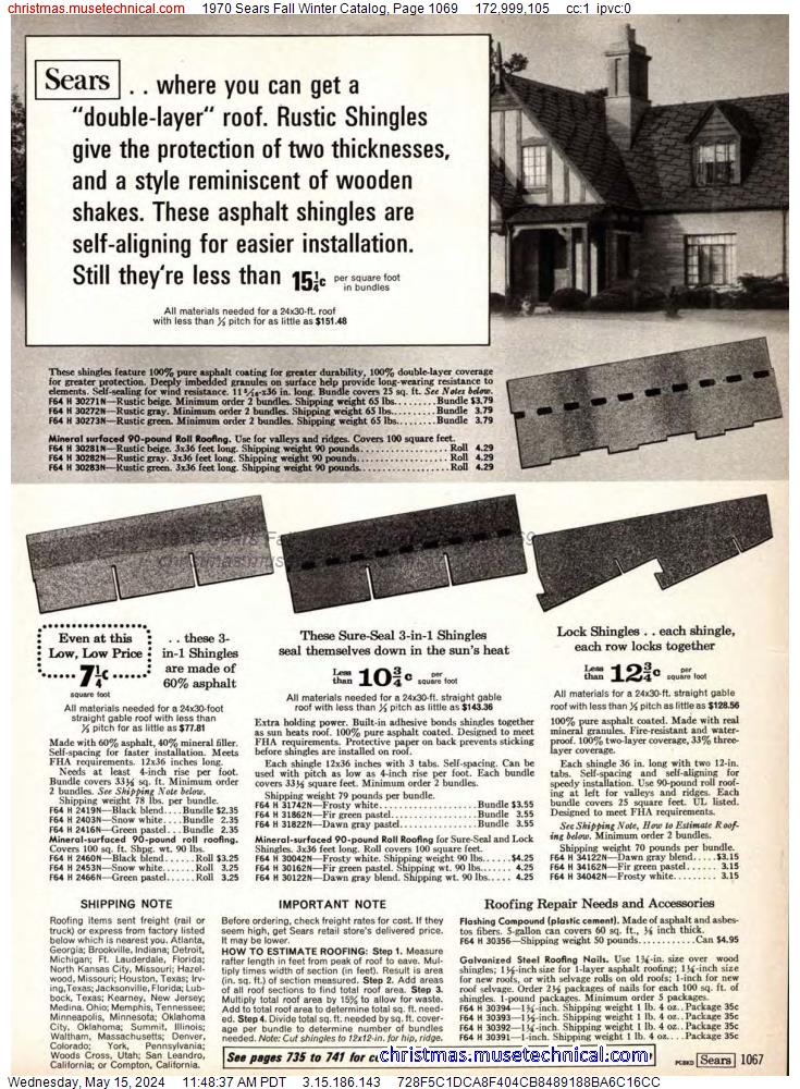 1970 Sears Fall Winter Catalog, Page 1069