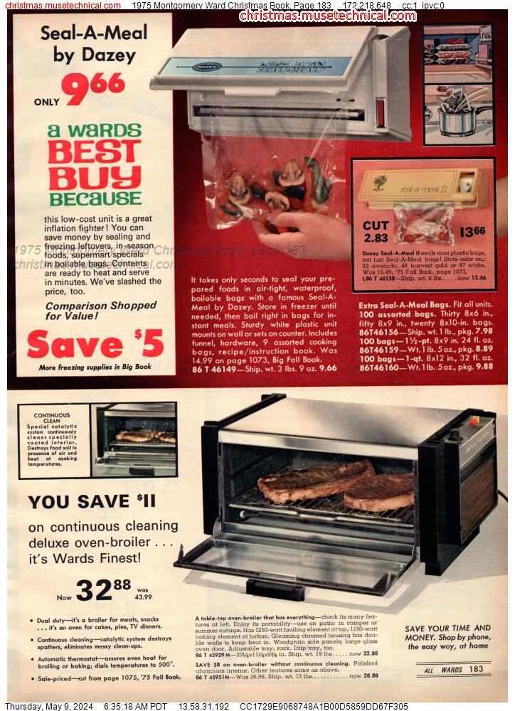 1975 Montgomery Ward Christmas Book, Page 183