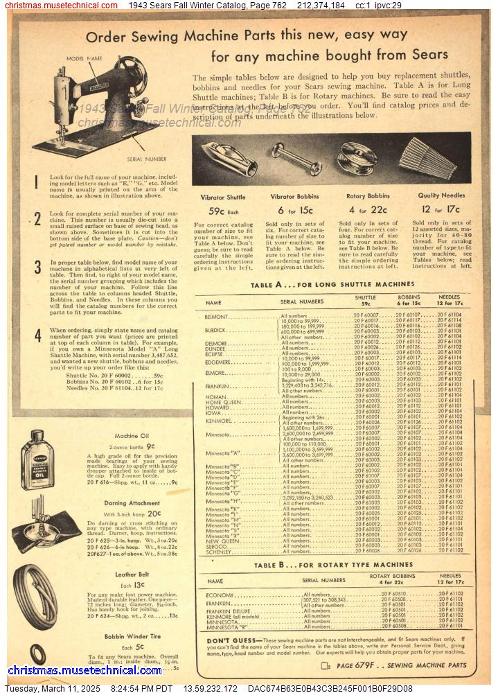 1943 Sears Fall Winter Catalog, Page 762