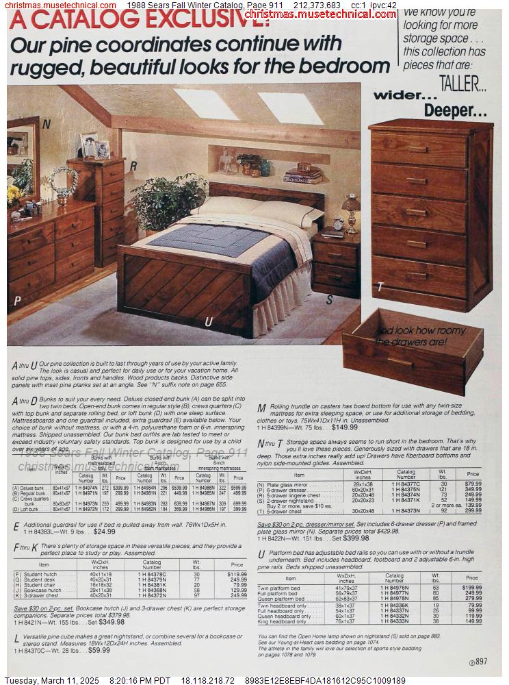 1988 Sears Fall Winter Catalog, Page 911