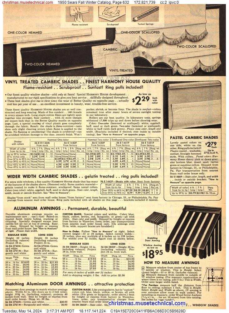 1950 Sears Fall Winter Catalog, Page 632