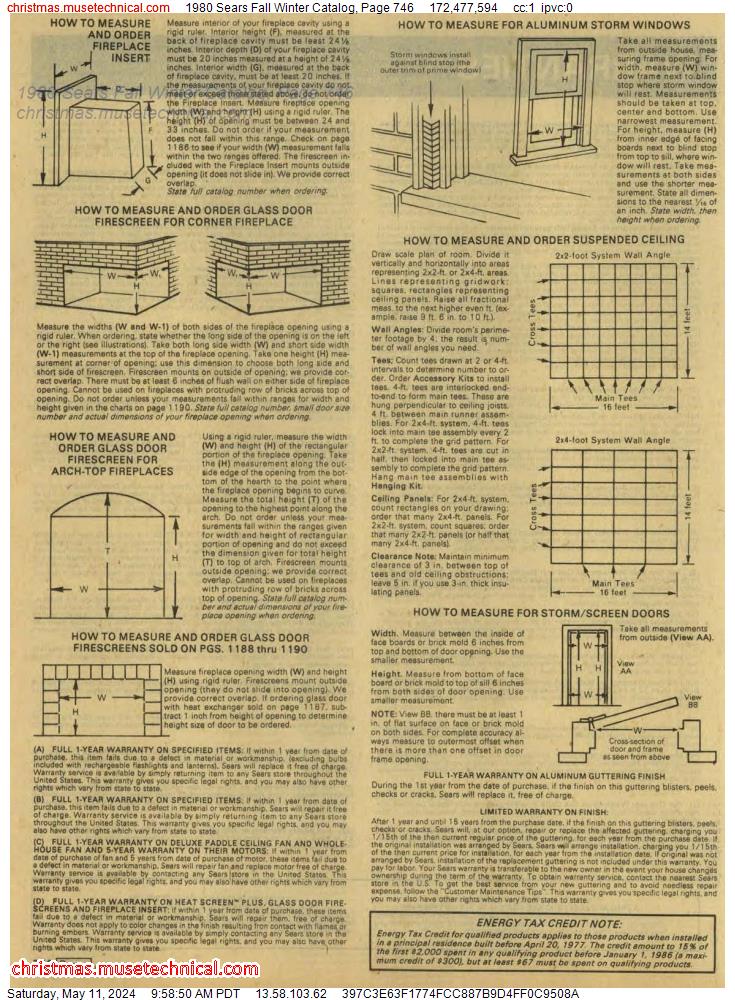 1980 Sears Fall Winter Catalog, Page 746