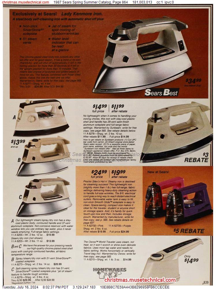 1987 Sears Spring Summer Catalog, Page 864