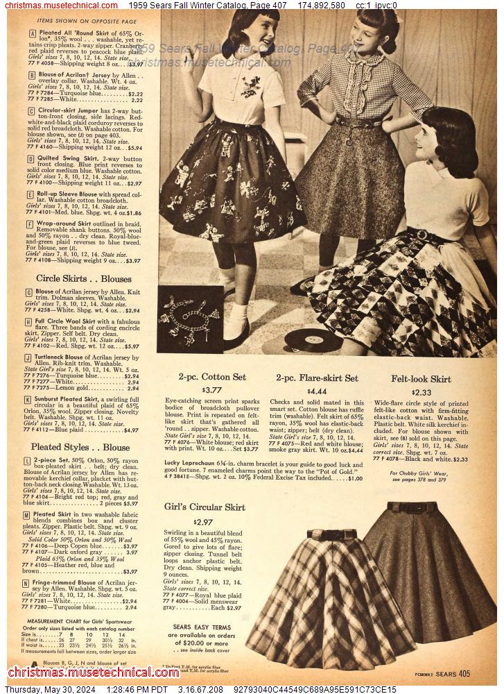 1959 Sears Fall Winter Catalog, Page 407