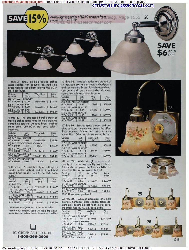 1991 Sears Fall Winter Catalog, Page 1052