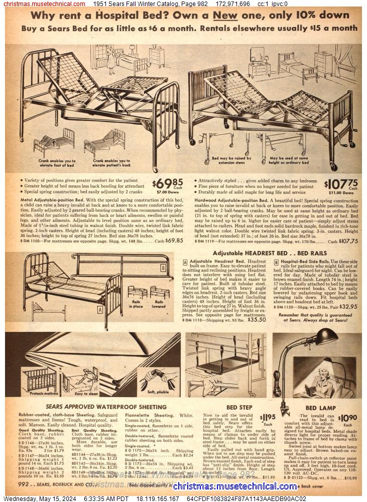 1951 Sears Fall Winter Catalog, Page 982
